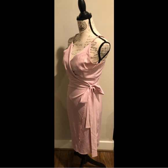 Blush wrap dress with tie - Picture 4 of 13